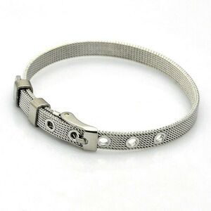 Sleek 304 Grade Surgical Stainless Steel Textured Watch Band Buckle Bracelet
